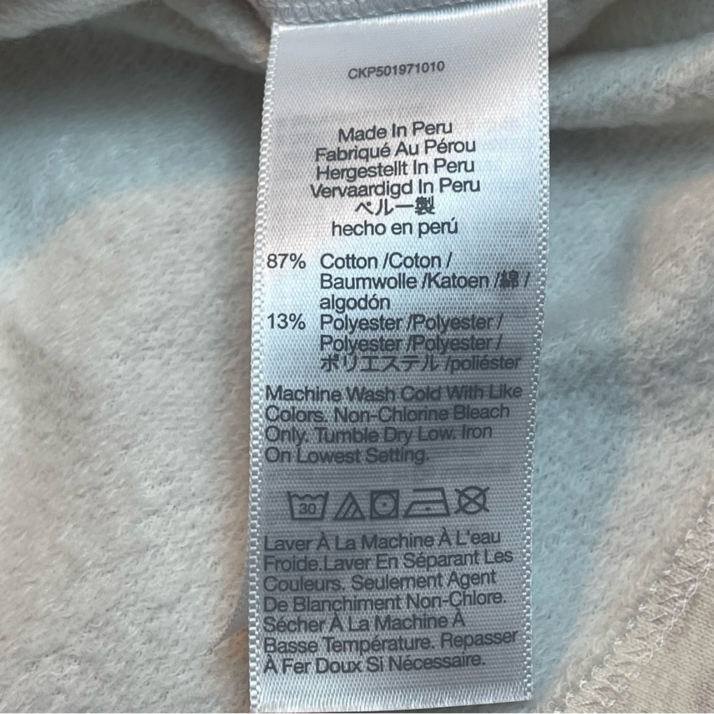 Madewell Puff-Sleeve Sweatshirt Tee Heather Natural Sz L Minimalist Chic lounge - Picture 7 of 8